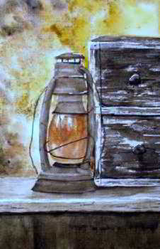 In the Golden Light watercolor painting