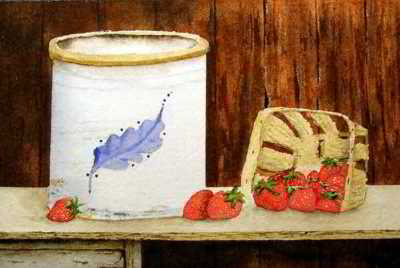 strawberry jam original watercolor painting