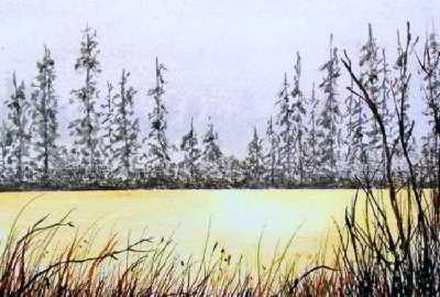 Good Night Sun original watercolor painting
