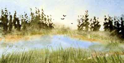 In Flight original watercolor painting