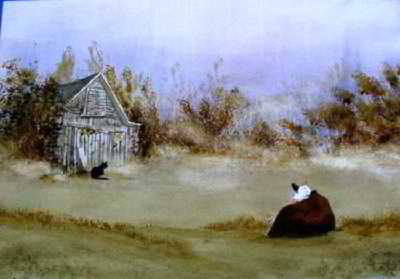 A Long Wait original watercolor painting